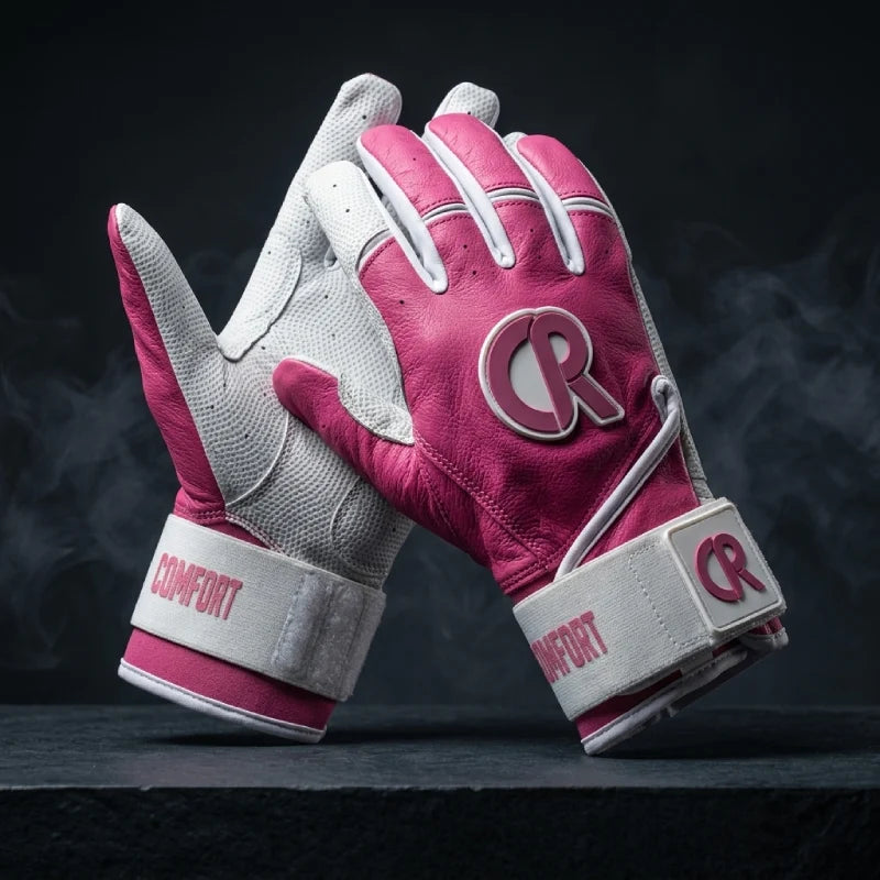 CR Batting Gloves - White/Pink